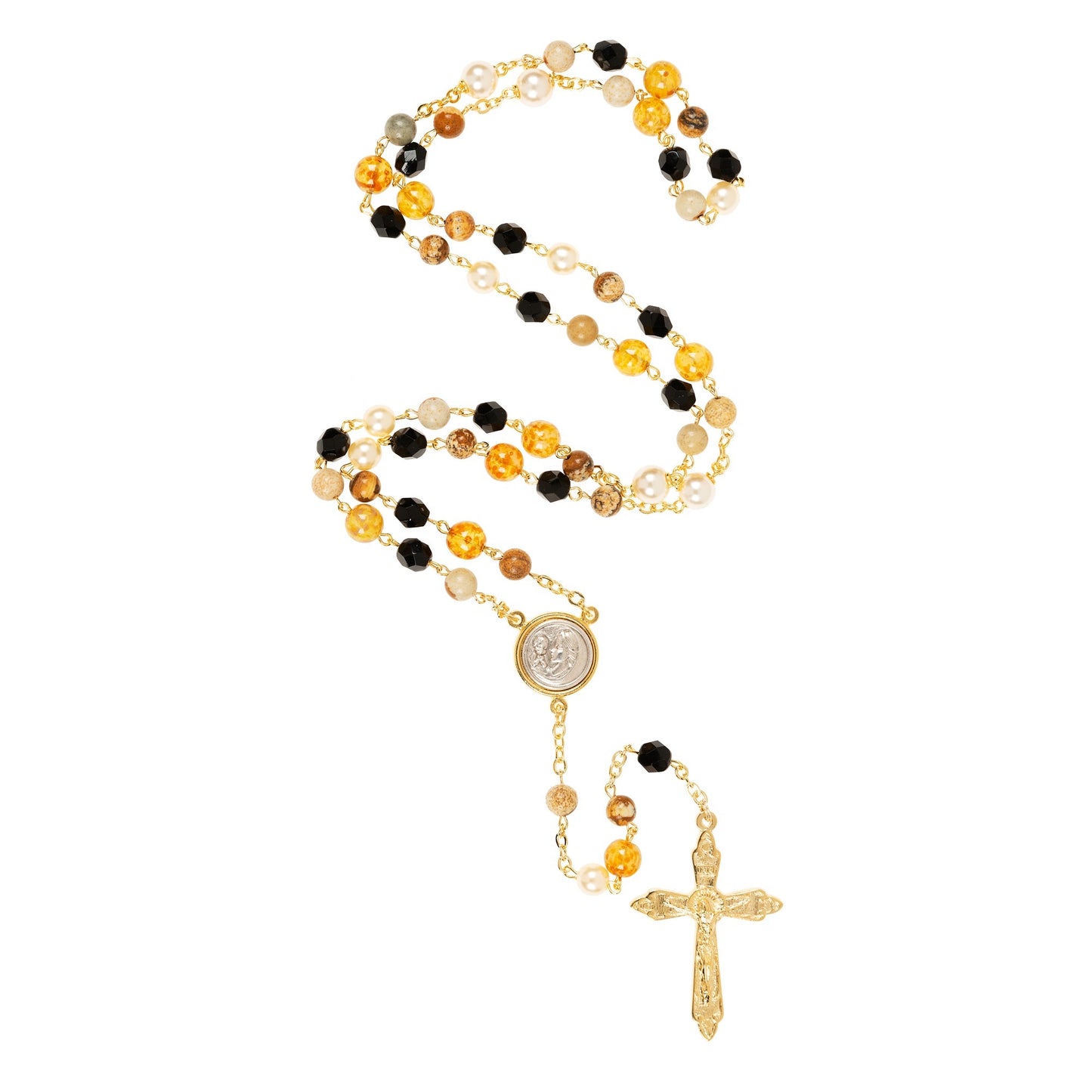 Jasper & Bohemian Glass Rosary