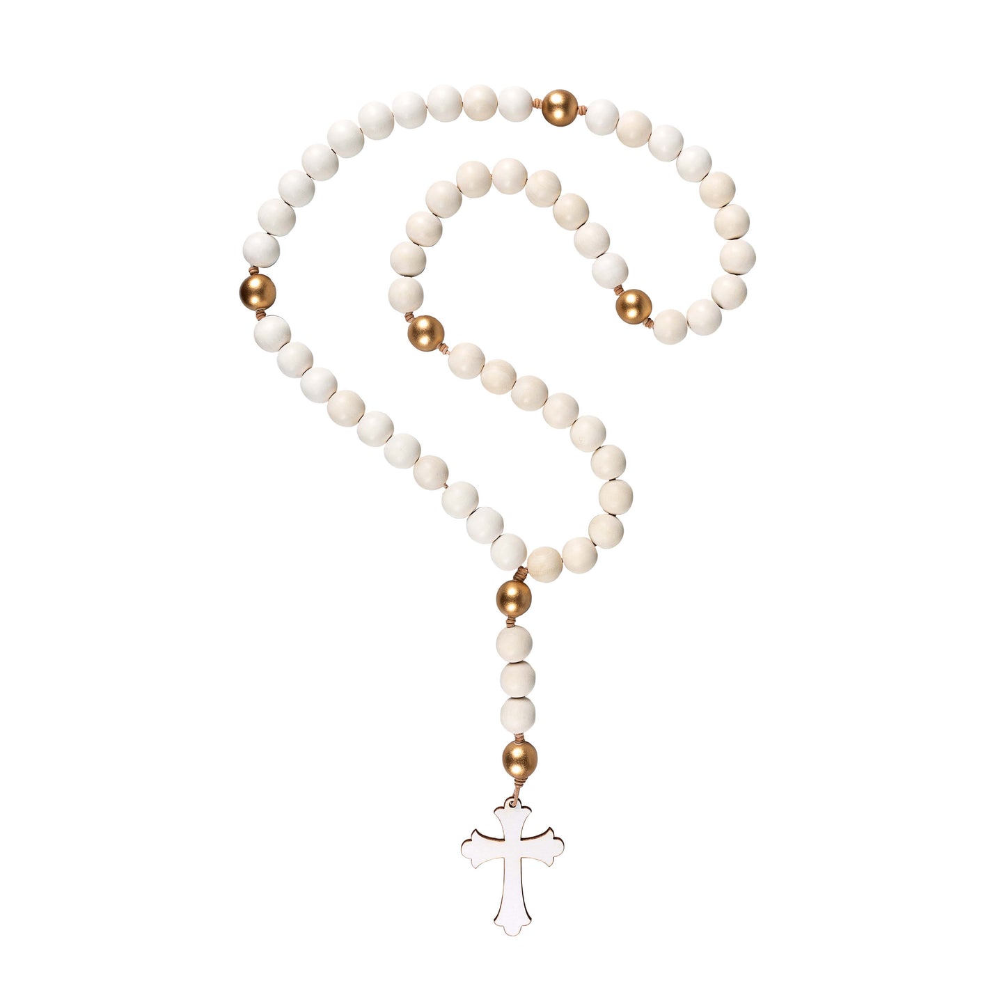 Exclusive White & Gold Table Rosary