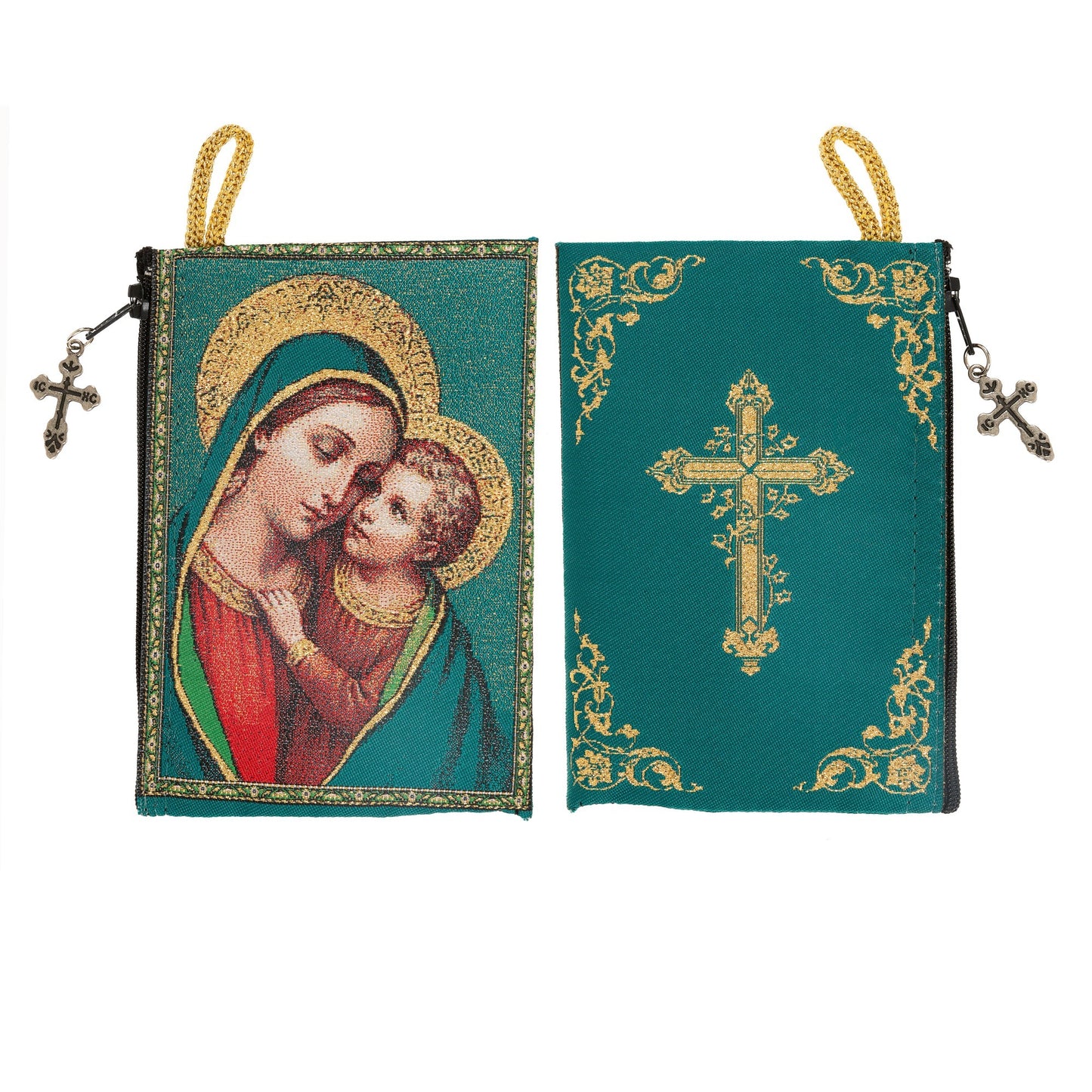 Mother of God Rosary Tapestry Pouch