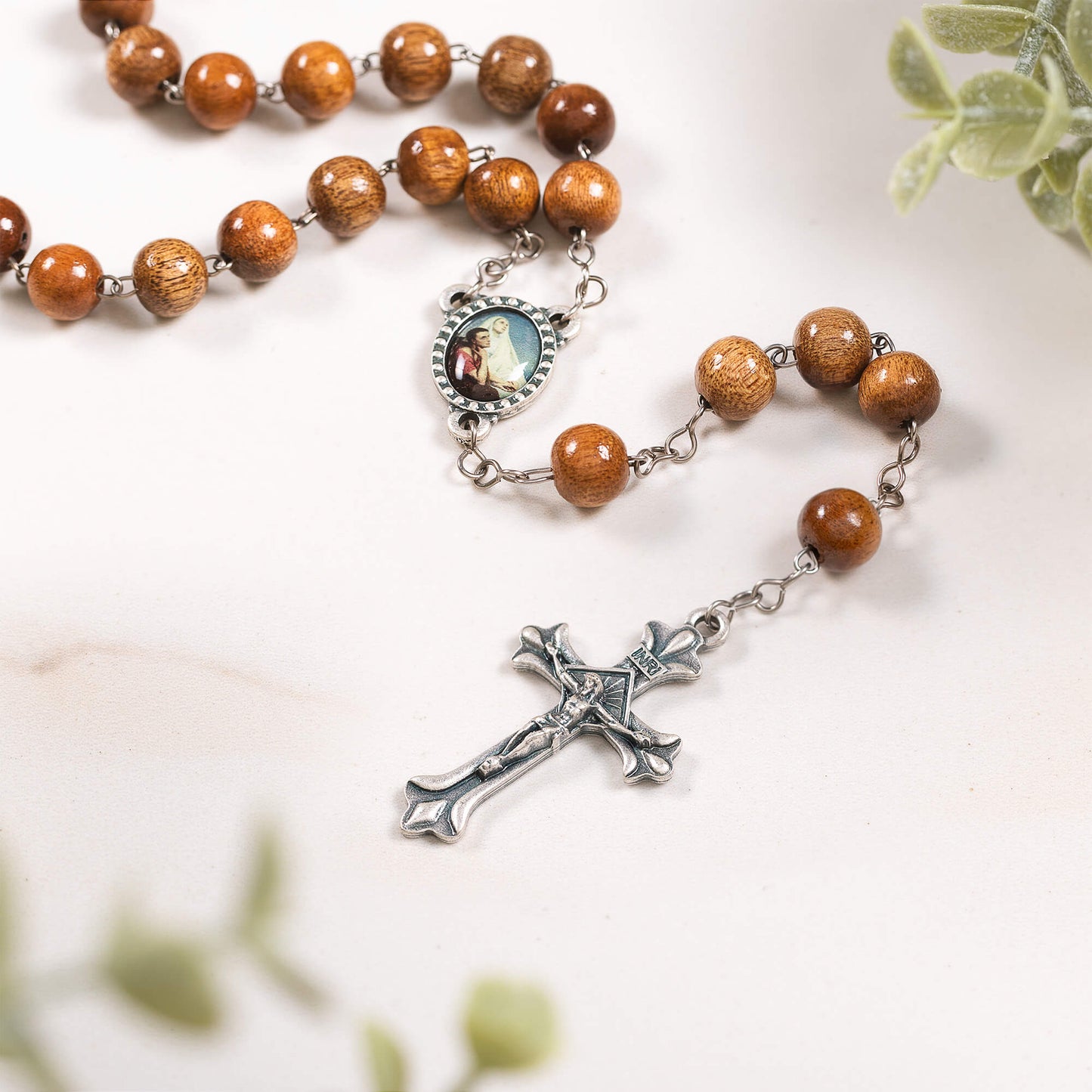 Sts. Augustine & Monica Wooden Rosary