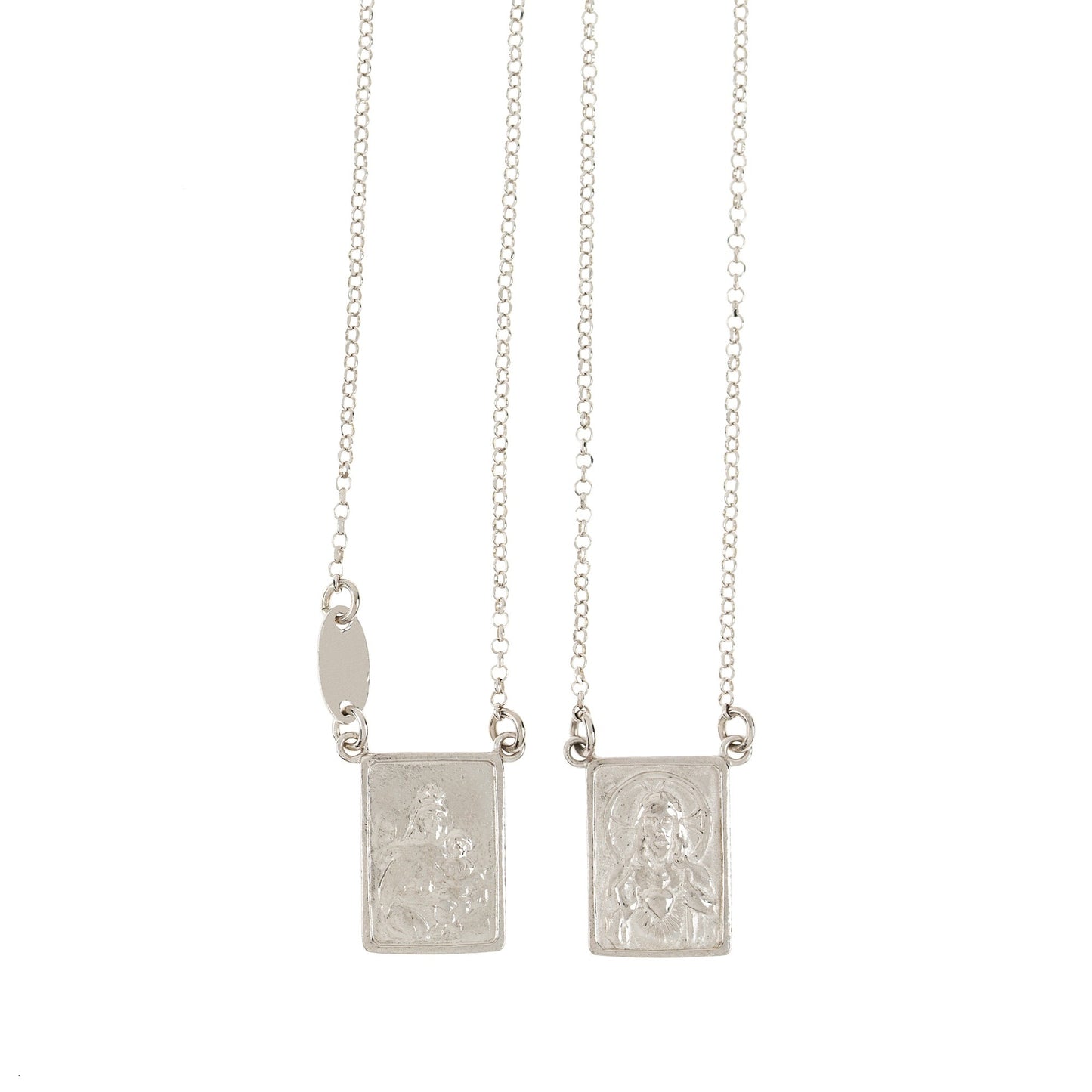 Sterling Silver Chain Necklace Scapular