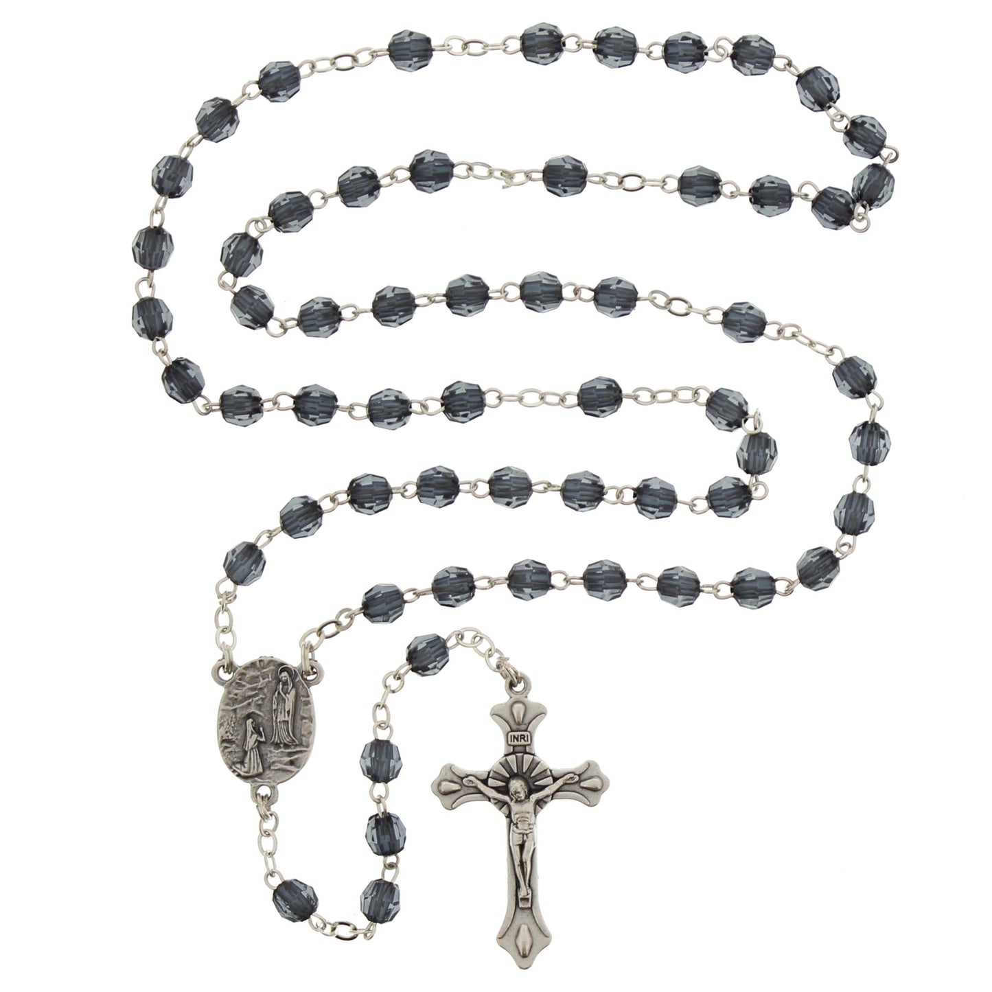 Gray Bead Italian Lourdes Rosary