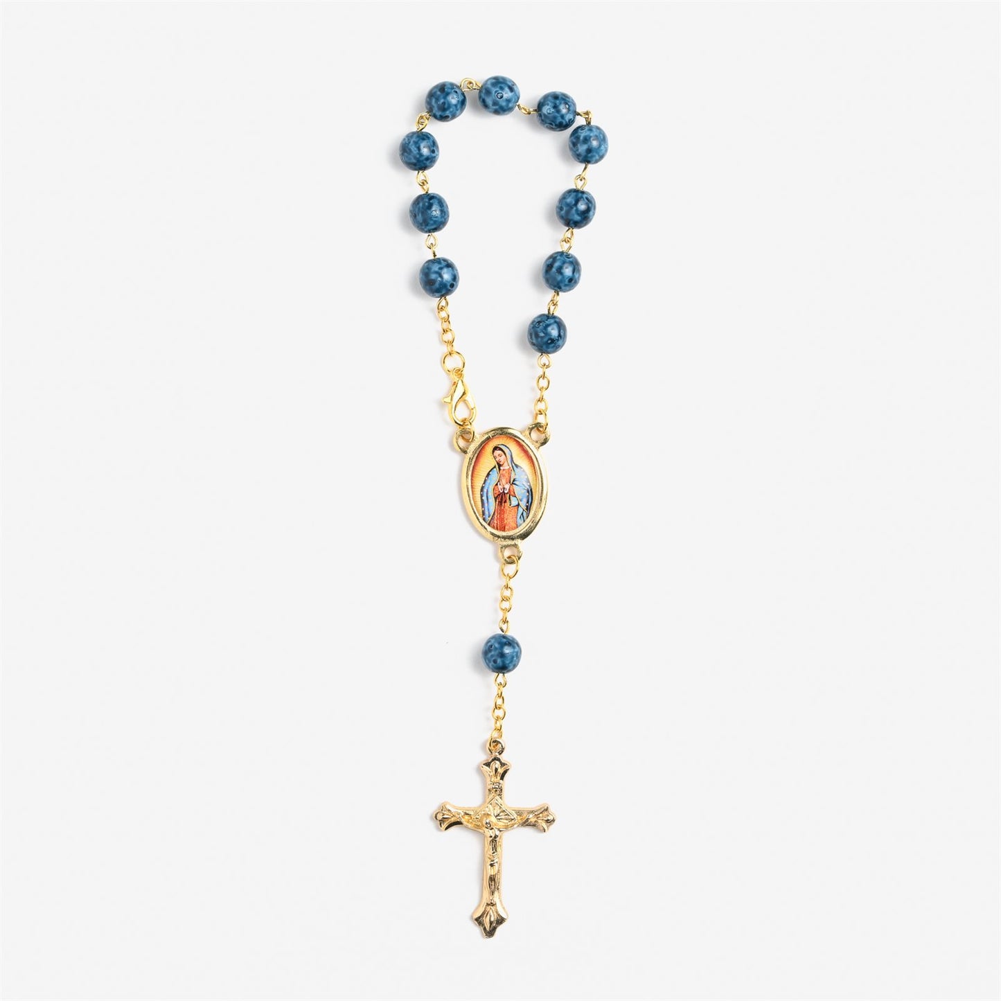 Our Lady of Guadalupe Teal Auto Rosary