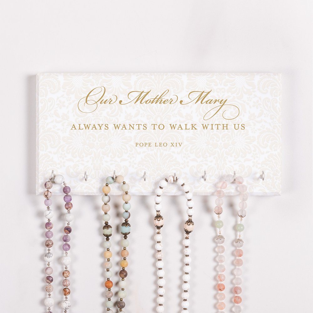 Pope Leo XIV Mother Mary Rosary Rack