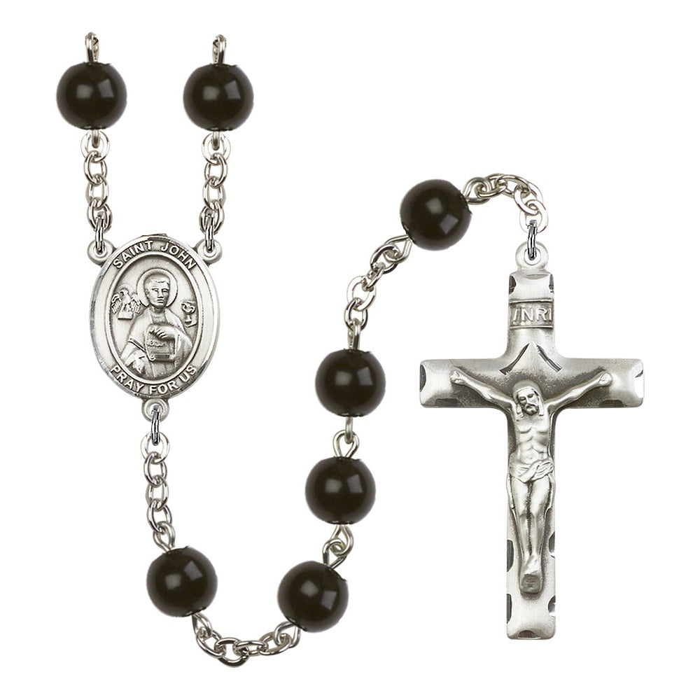 St. John the Beloved Apostle Black Onyx Rosary