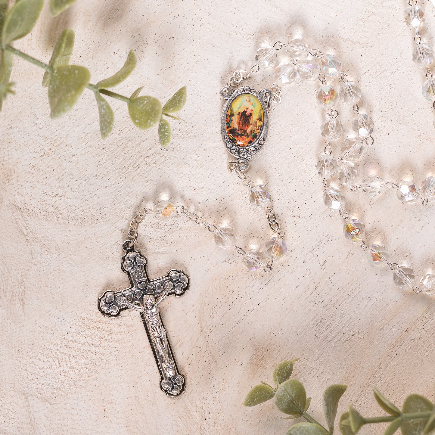 Clear Czech Crystal 100 Requiem Rosary