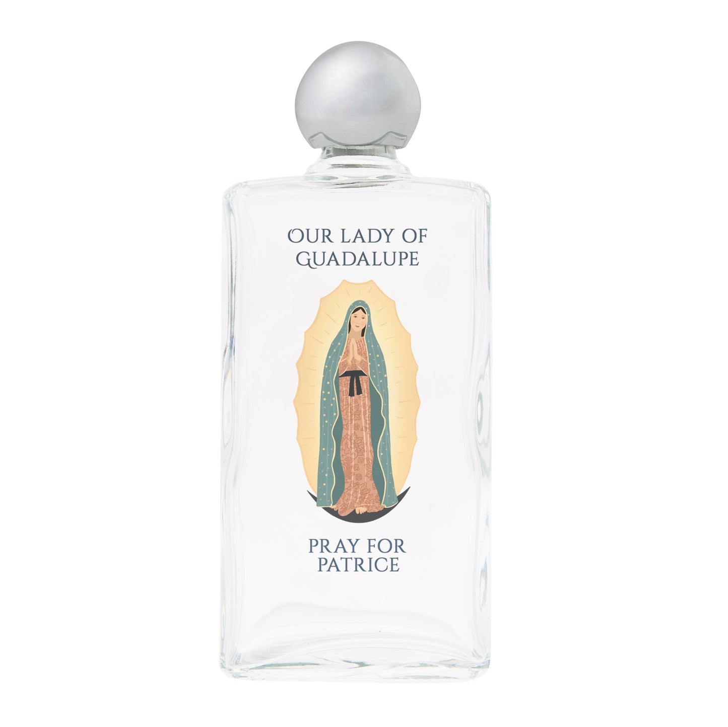 Personalized Our Lady of Guadalupe Holy Water Bottle
