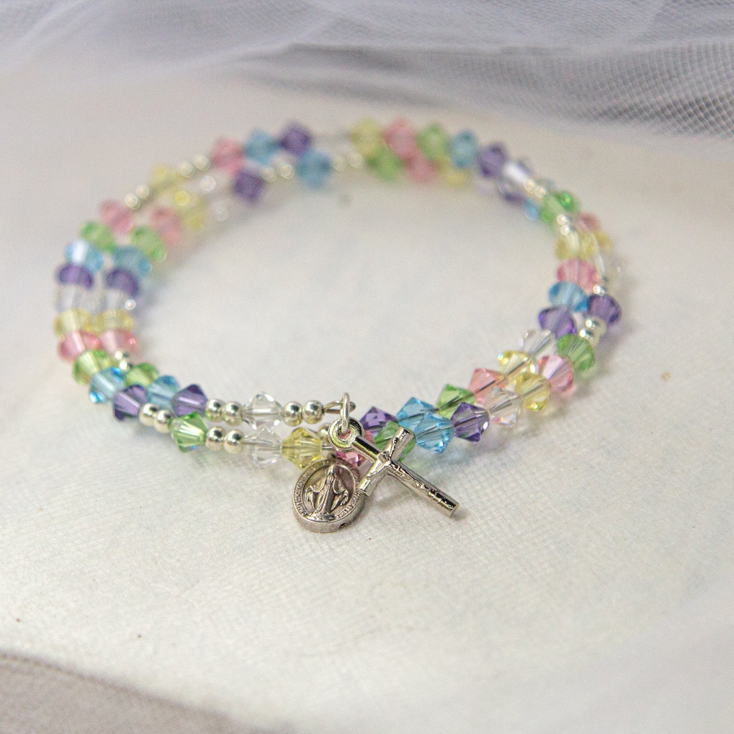 Swarovksi Muliticolored Rosary Wrap Bracelet
