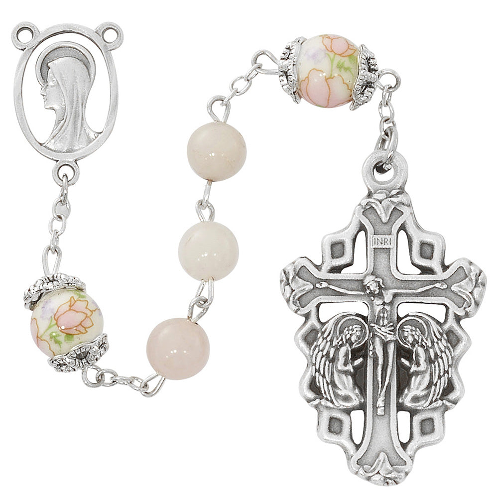 Mary's Fiat Rose Quartz Rosary