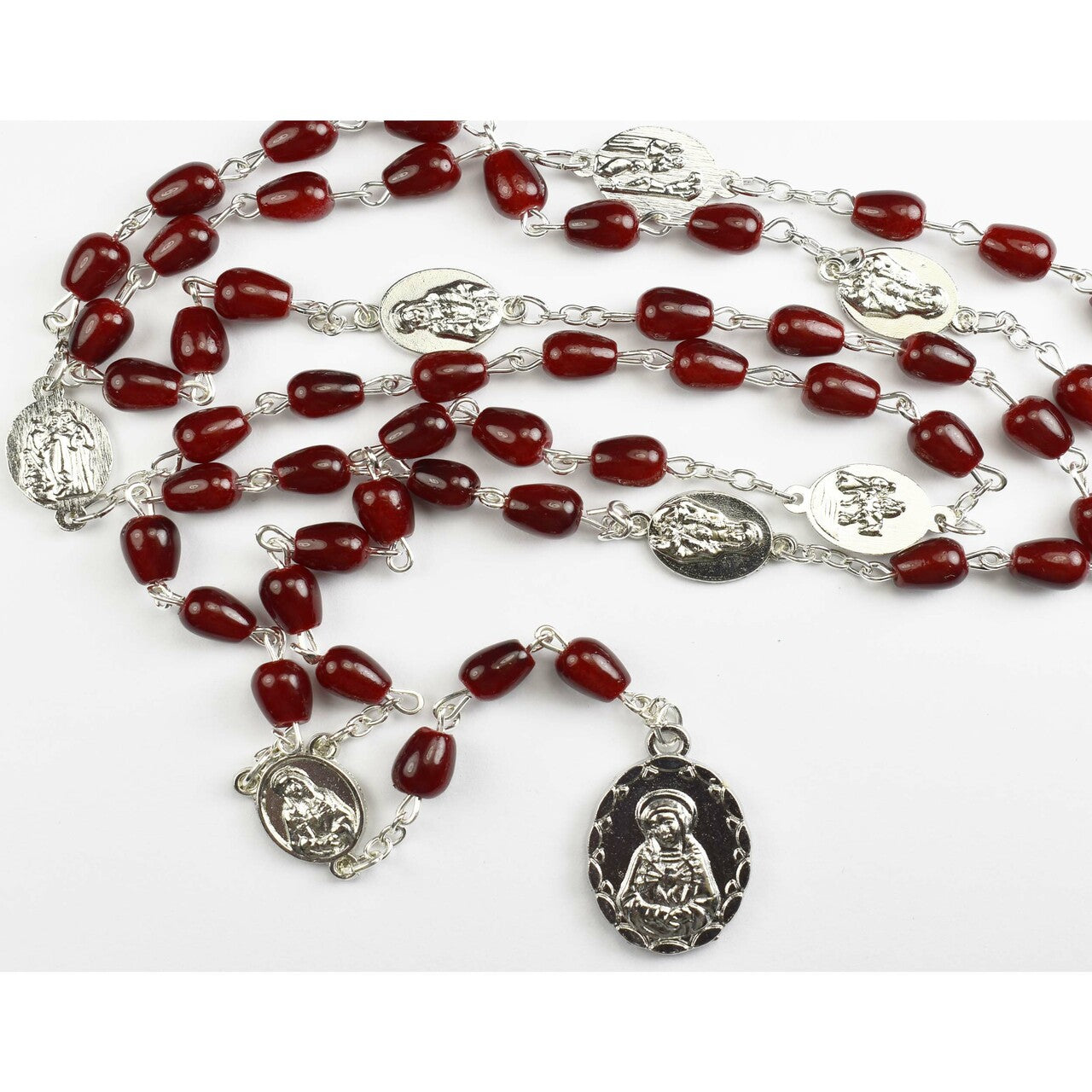 Chaplet of the Seven Sorrows - Red Teardrop Beads