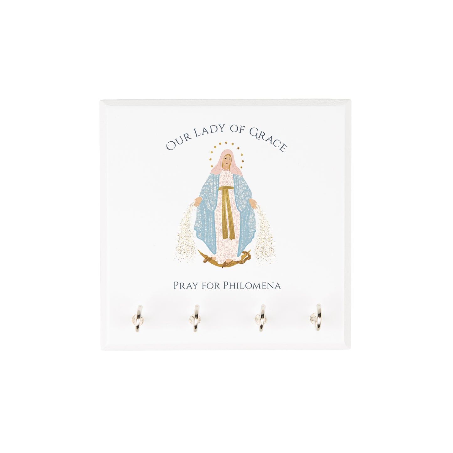 Personalized Our Lady of Grace Rosary Rack
