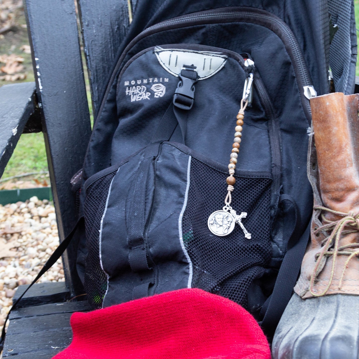 St. Christopher Brown Brave Beads Tenner Rosary