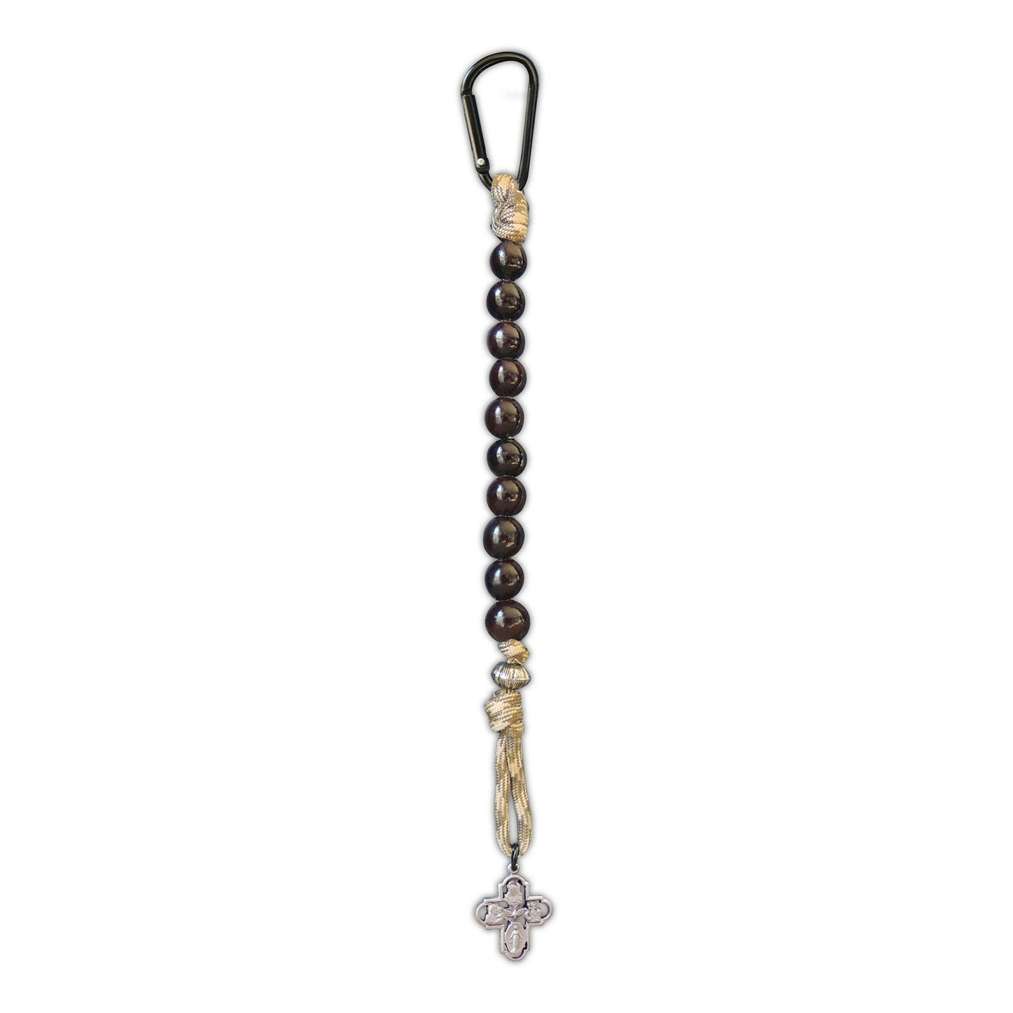 4 Way Cross Brown Paracord One-Decade Rosary