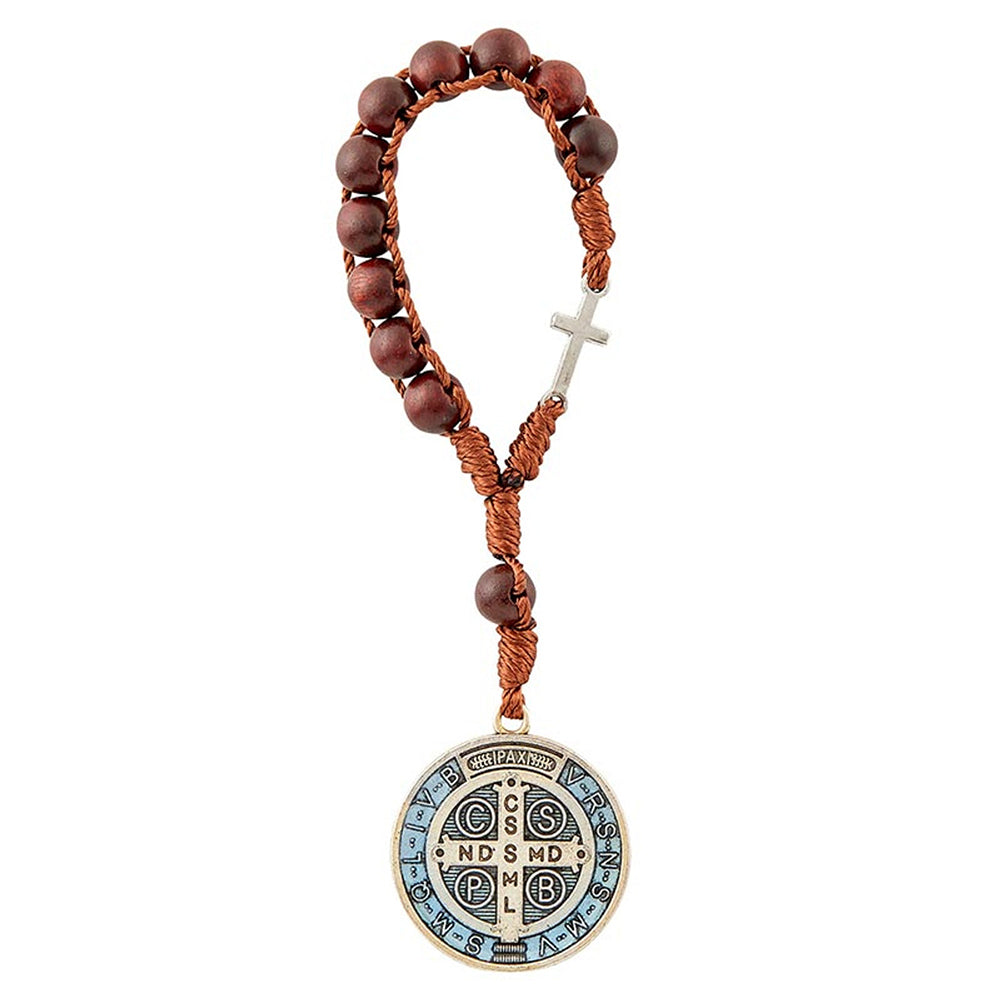 St. Benedict Maple Wood Ladder Decade Rosary
