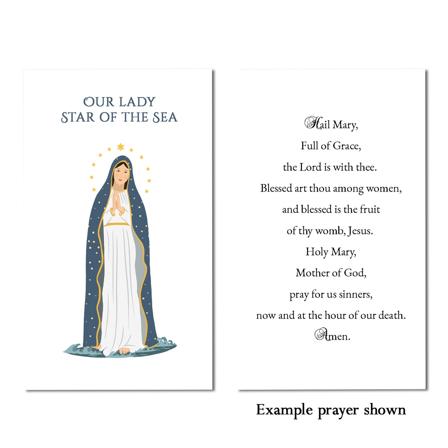 Our Lady Star of the Sea Personalized Prayer Card
