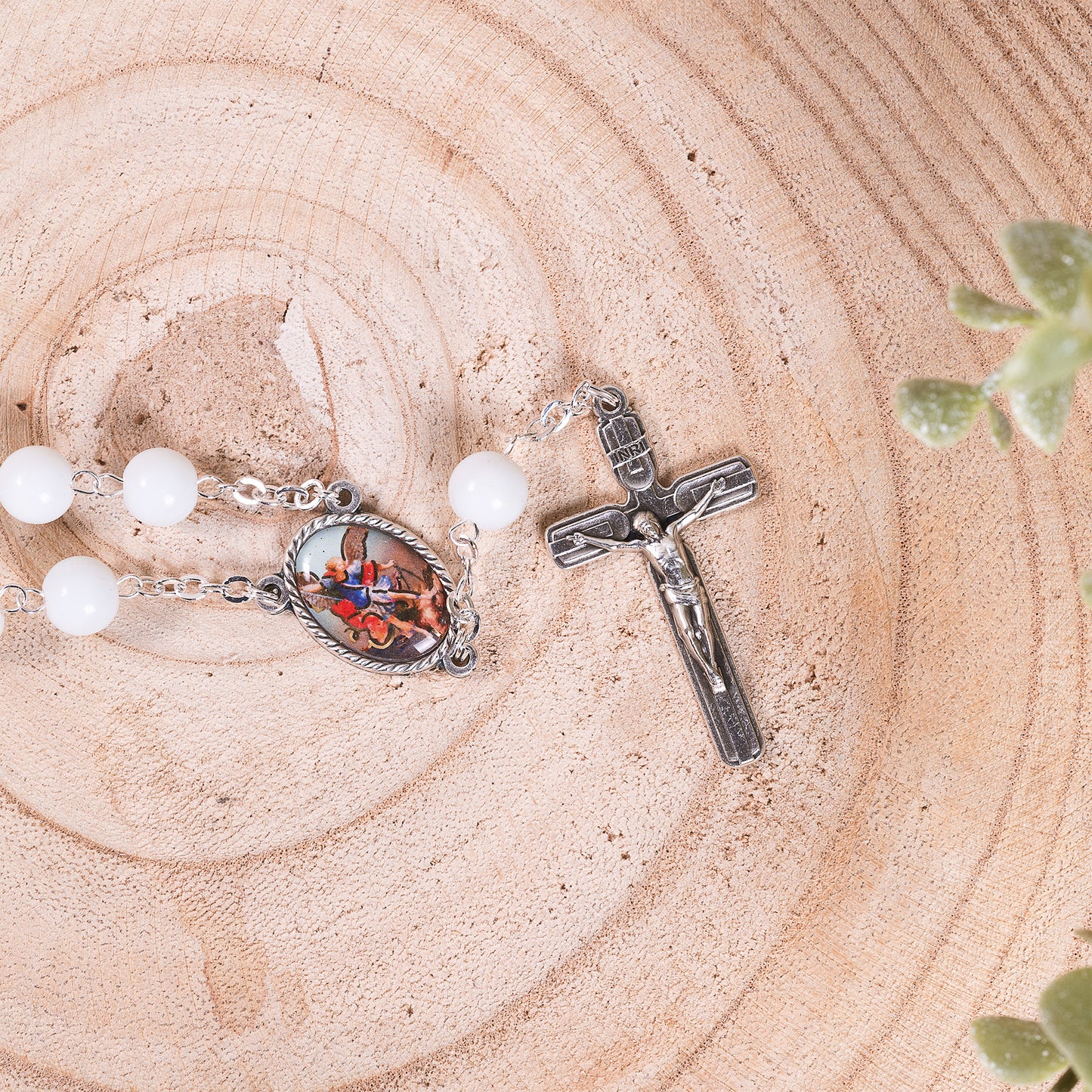 Angelite & Aulite Gemstone Rosary Bracelet