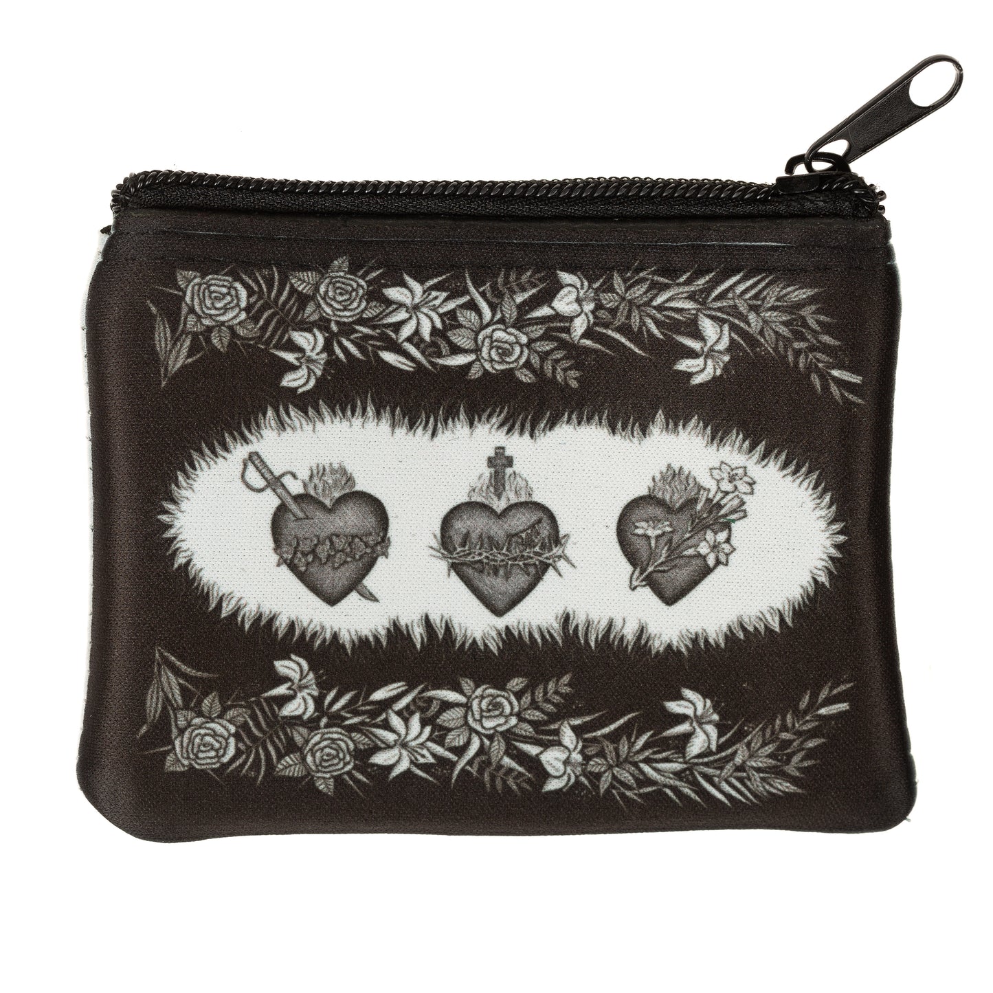 Personalized Three Hearts Rosary Pouch