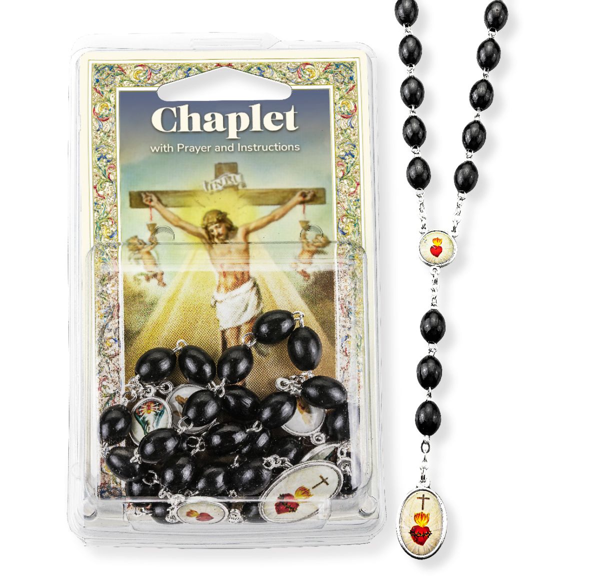 Black Glass Chaplet of the Five Wounds