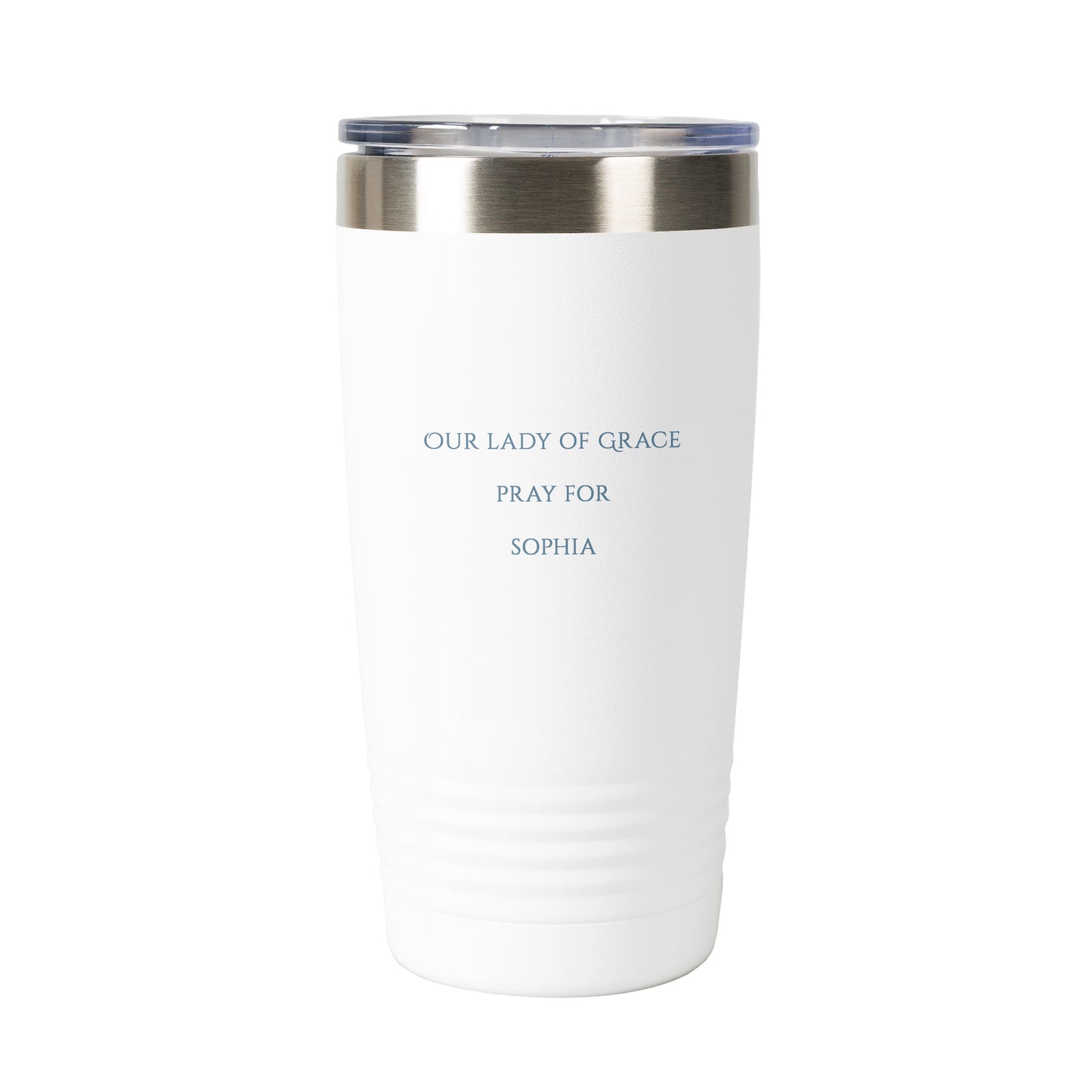 Our Lady of Grace Personalized 20 oz. White Tumbler
