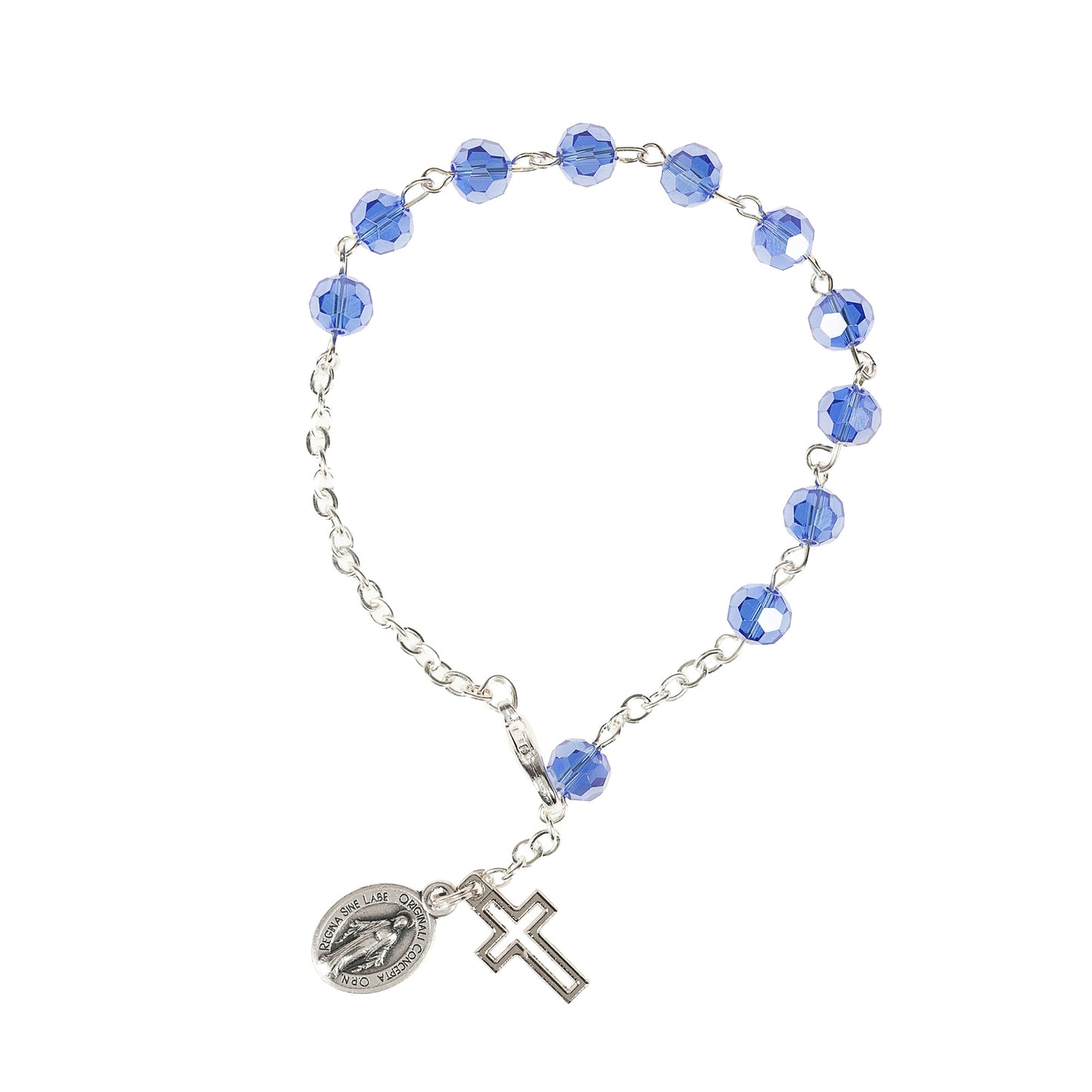 Brilliant Blue Crystal Rosary Bracelet