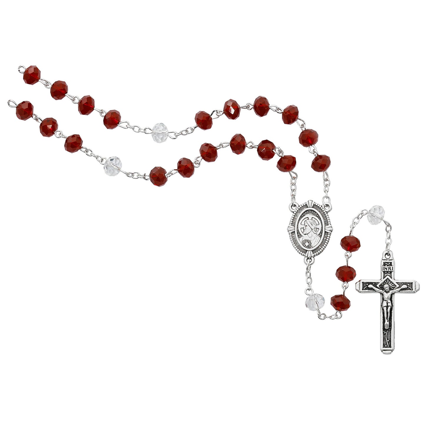 Deep Red Crystal Sacred Heart Chaplet