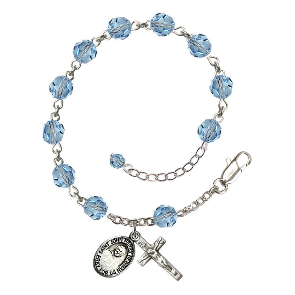 St. John Henry Newman Aqua Rosary Bracelet