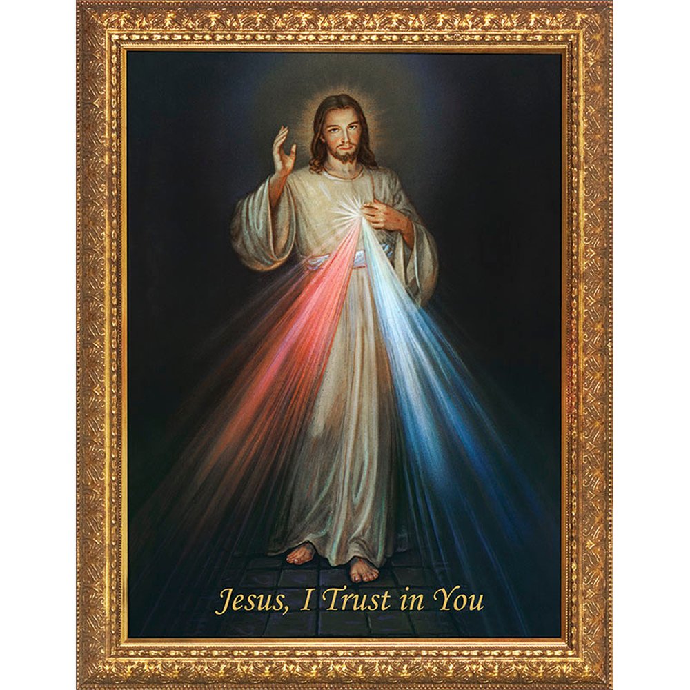 Divine Mercy with Gold Frame