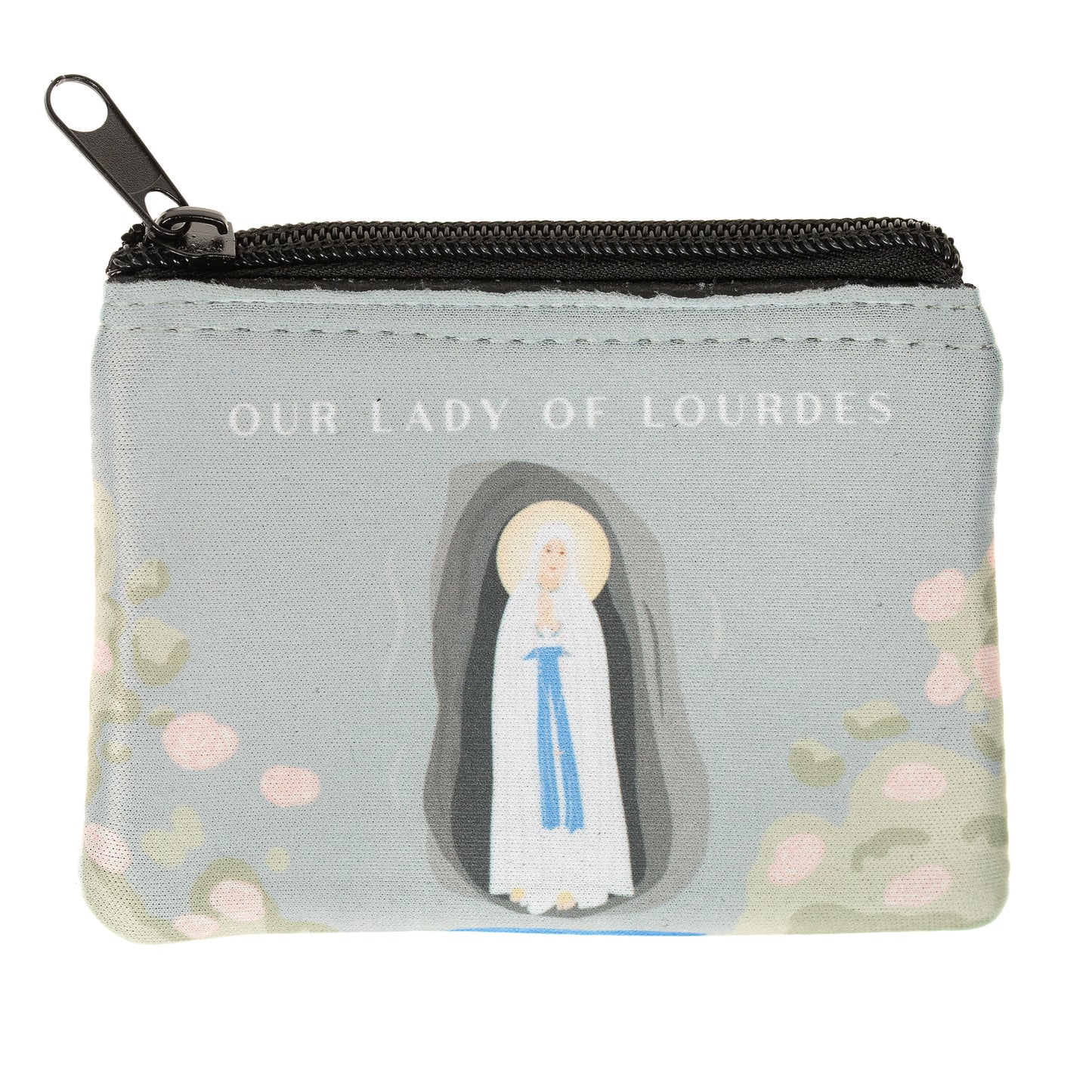 Personalized Our Lady of Lourdes Rosary Pouch