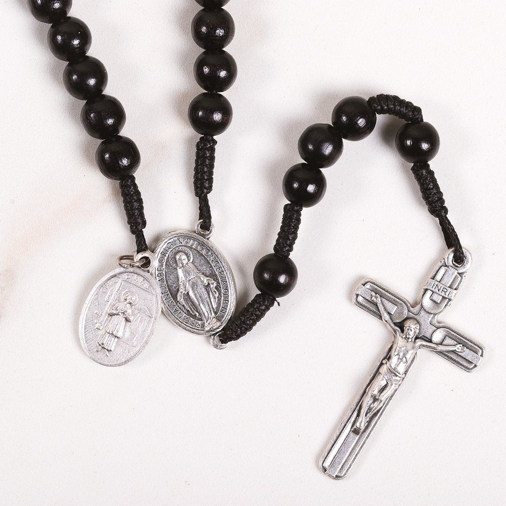St. John Vianney Black Cord Rosary