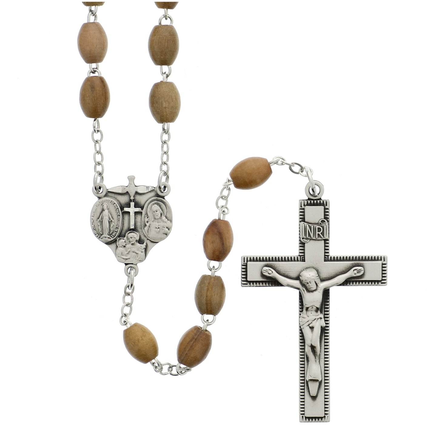 Olive Wood Rosary - SS 4X6MM