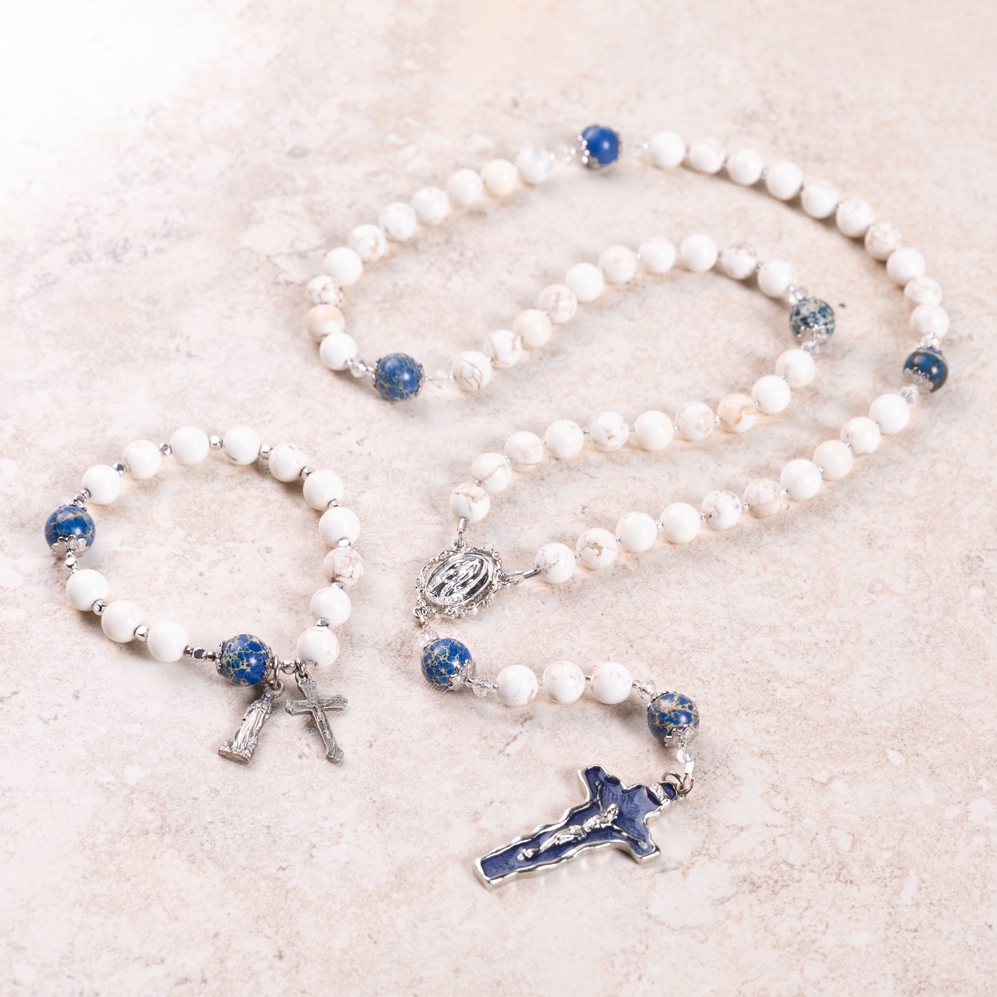 Lourdes Rosary Bracelet & Lourdes Magnesite Rosary (Gift Set)