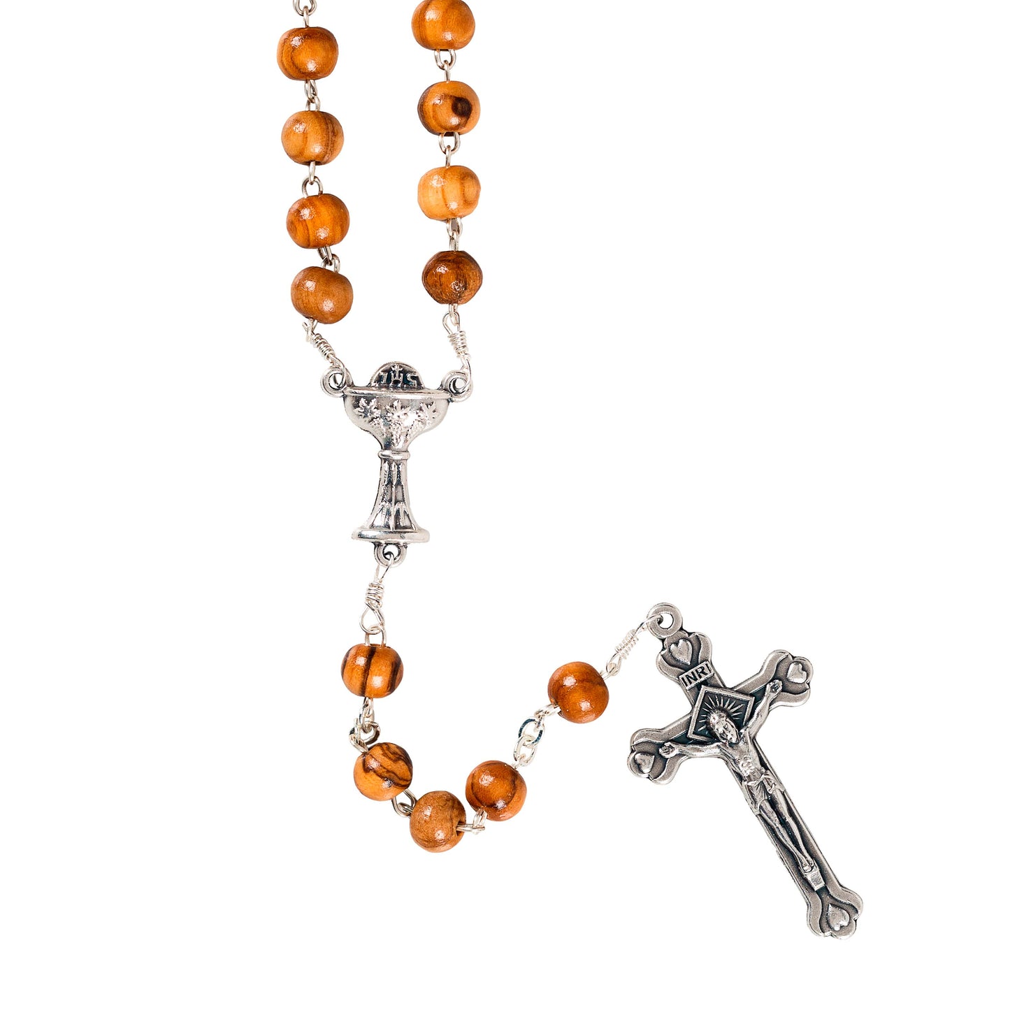 First Communion Olive Wood Rosary & Box