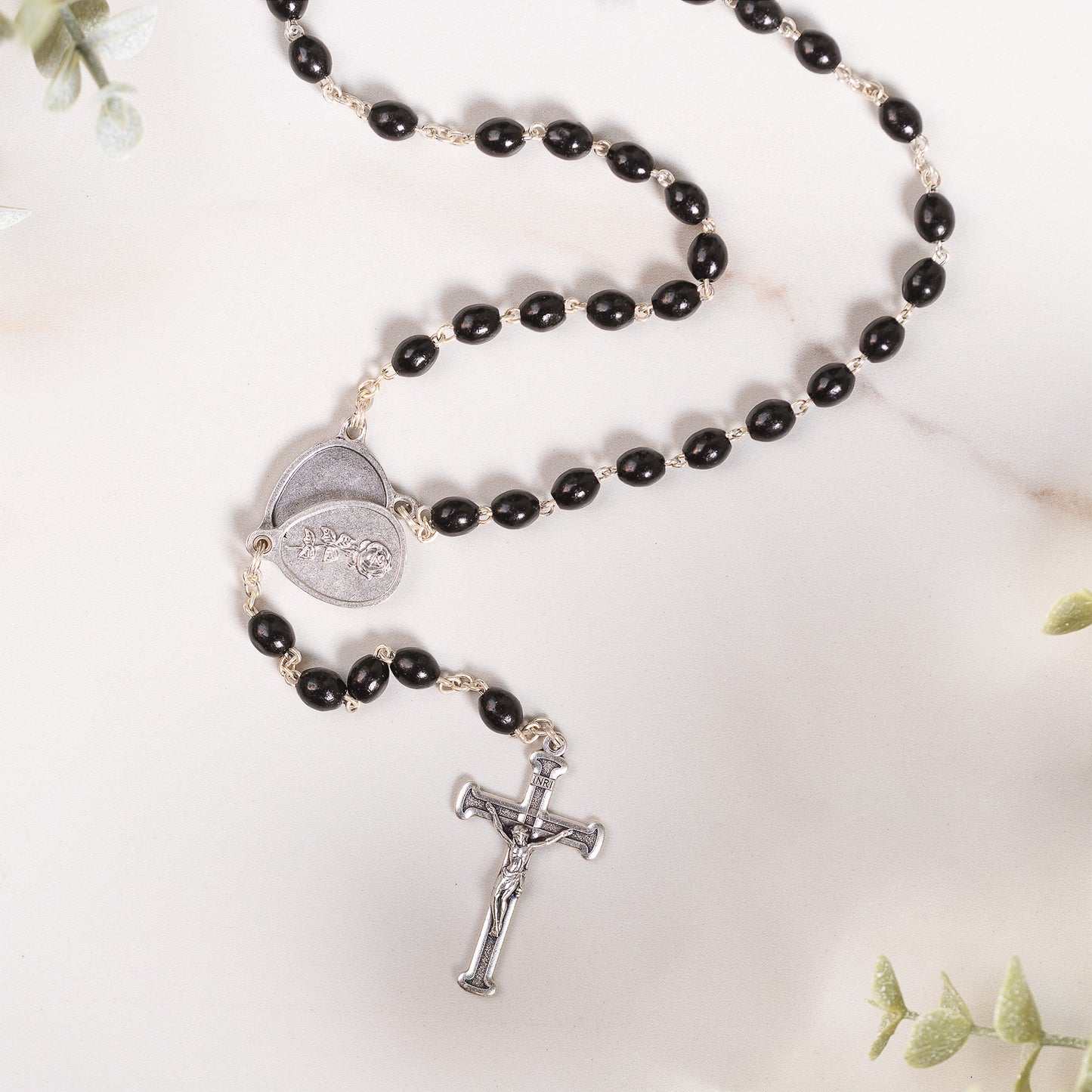 In Loving Memory Black Wood Rosary
