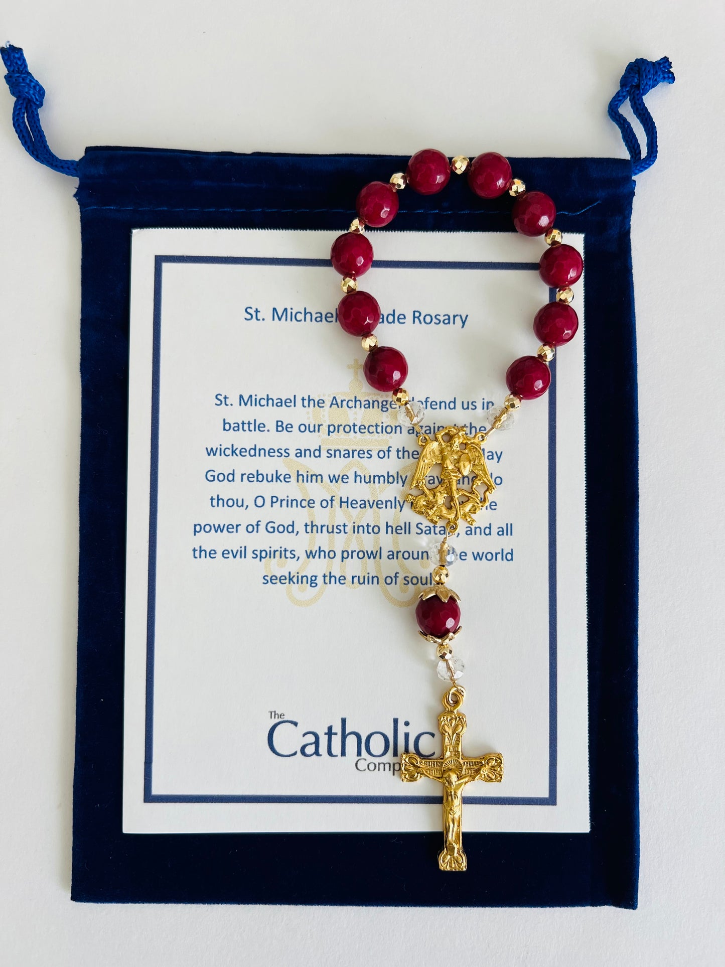 St. Michael Red Agate Decade Rosary