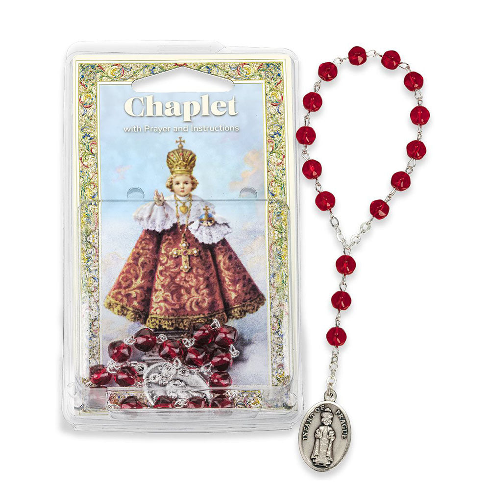 Red Crystal Infant of Prague Chaplet