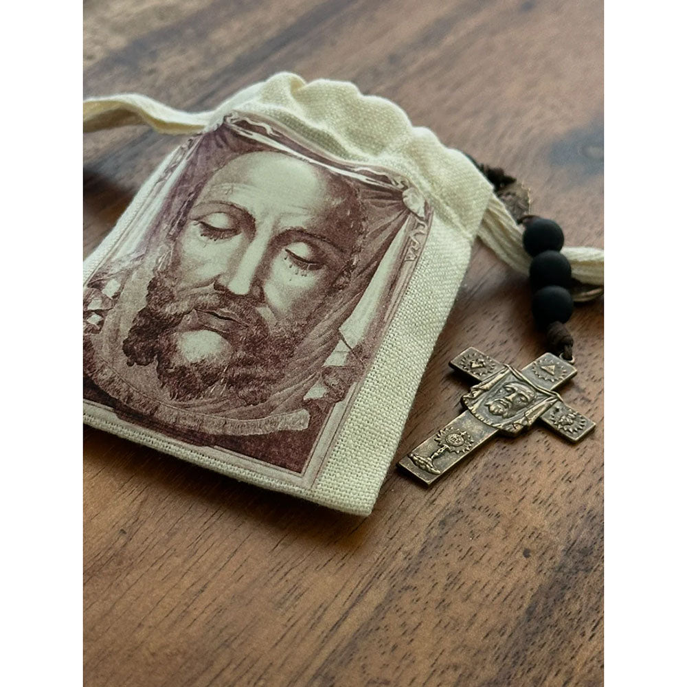 Handcrafted Matte Black Holy Face of Jesus Chaplet