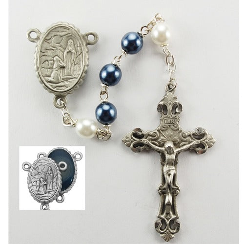 Blue and White Lourdes Rosary