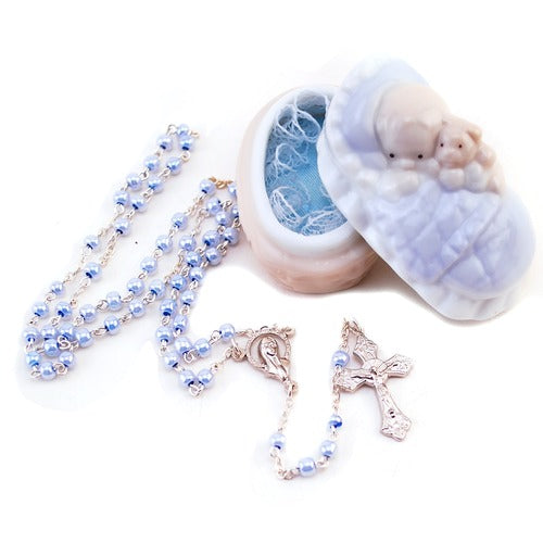 Baby Boy Keepsake Rosary/Box