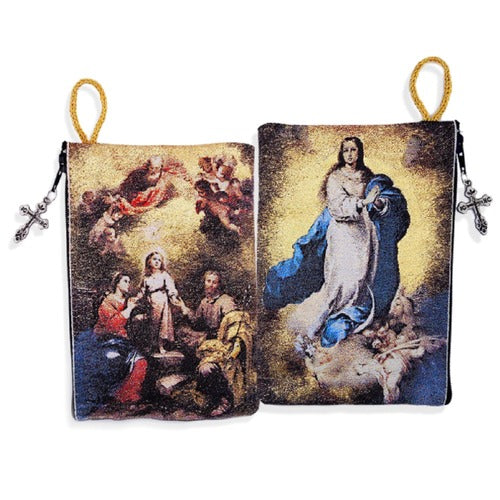 Immaculate Conception and Holy Family Rosary Pouch