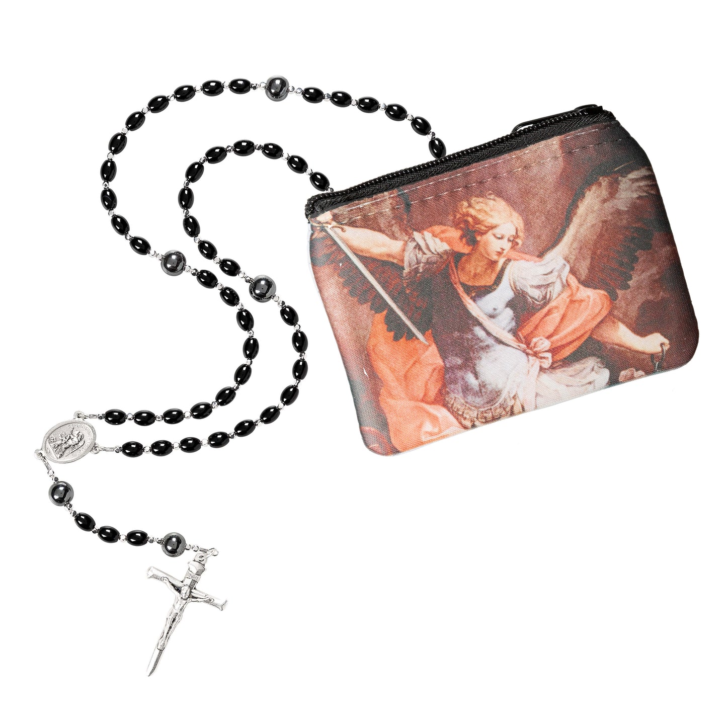 St Michael Rosary and Pouch Set