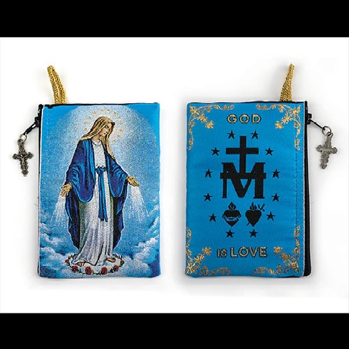 Our Lady of Grace & Miraculous Medal Rosary Pouch