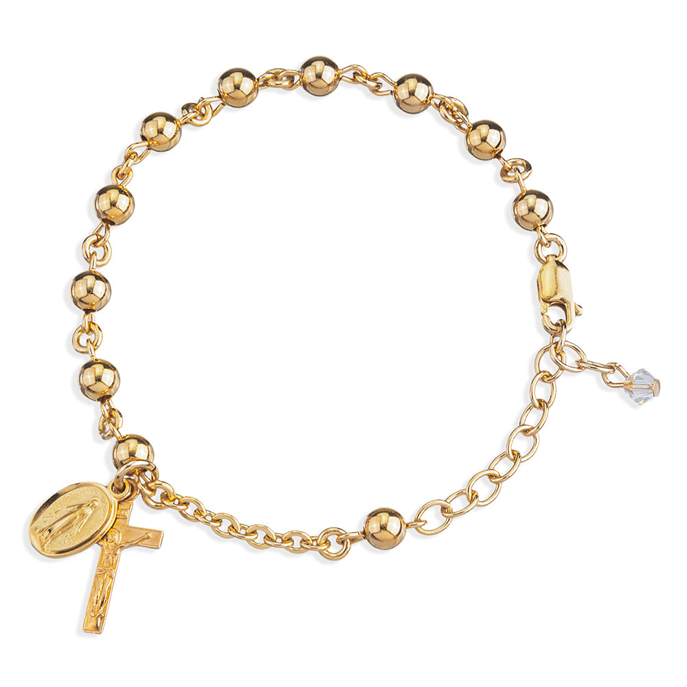 Gold Over Sterling Rosary Bracelet