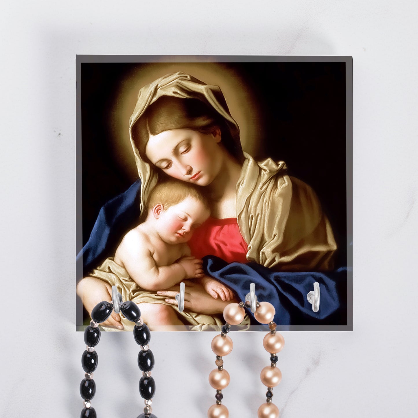 Sassoferrato Madonna & Child Rosary Rack