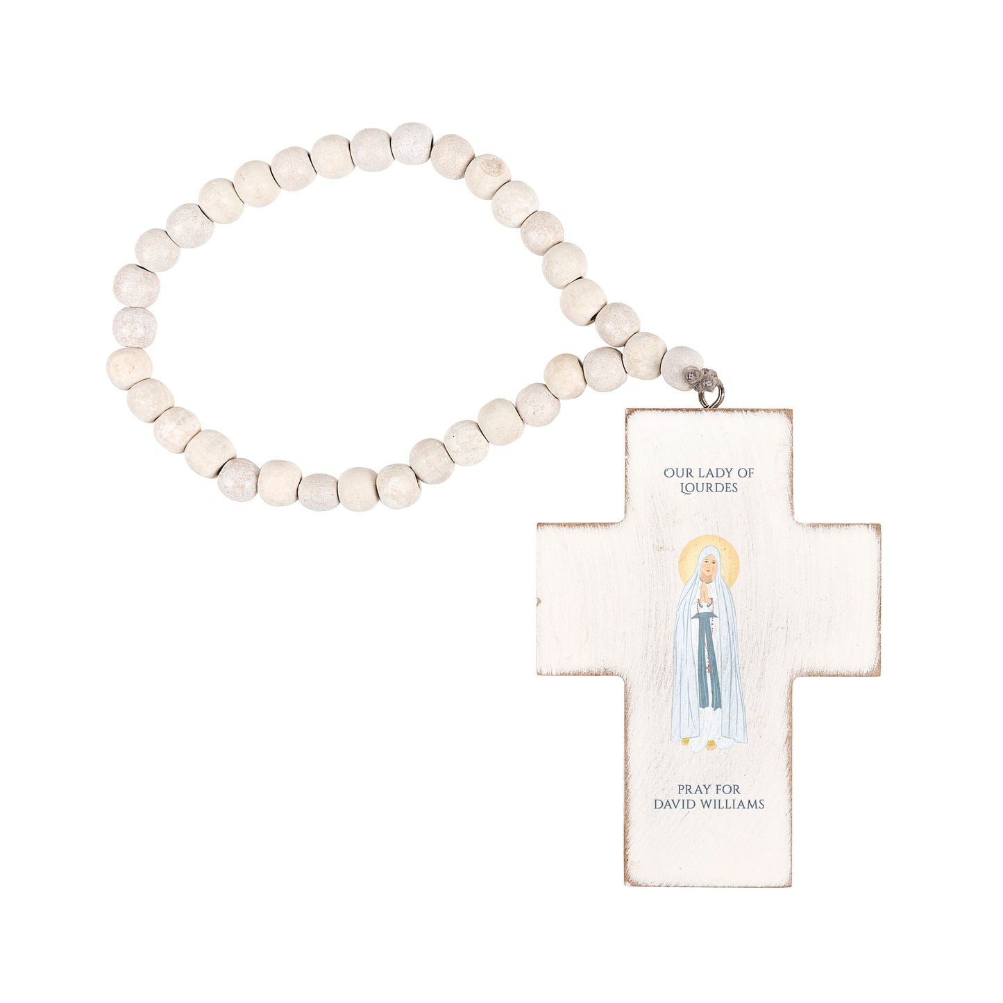 Personalized Our Lady of Lourdes Hanging Cross