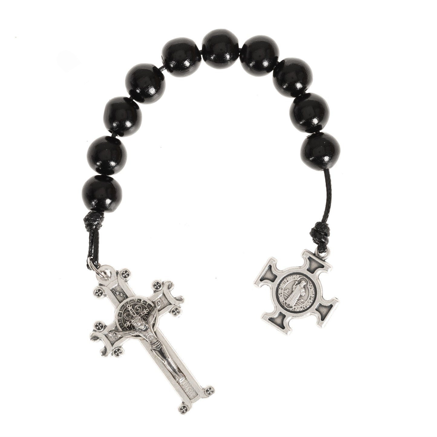 Black St. Benedict Decade Rosary with Jubilee Cross