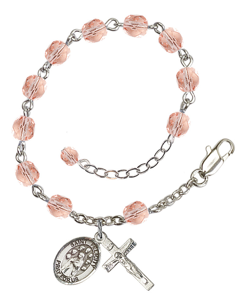 St. Felicity Pink October Rosary Bracelet 6mm