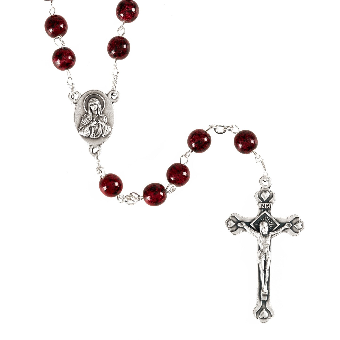 Holy Land Burgundy Immaculate Heart Rosary