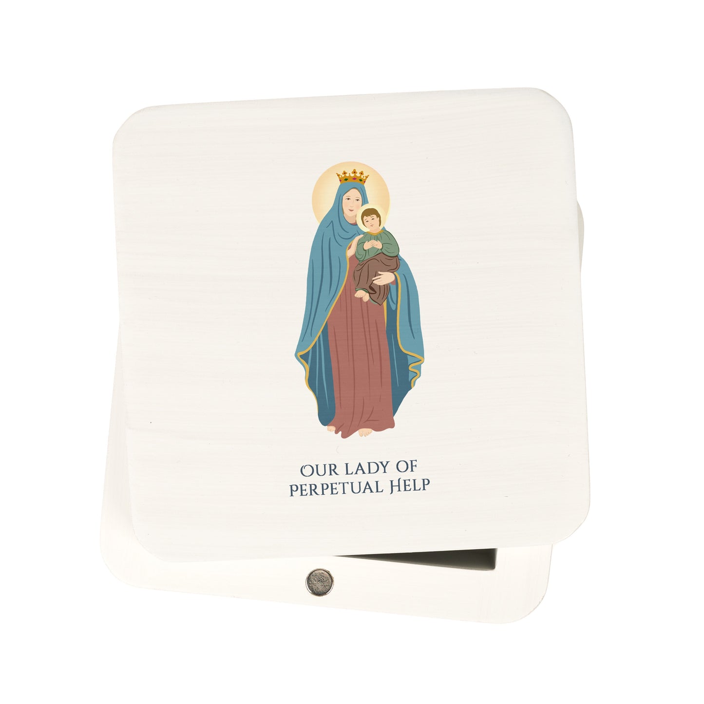 Our Lady of Perpetual Help White Magnetic box