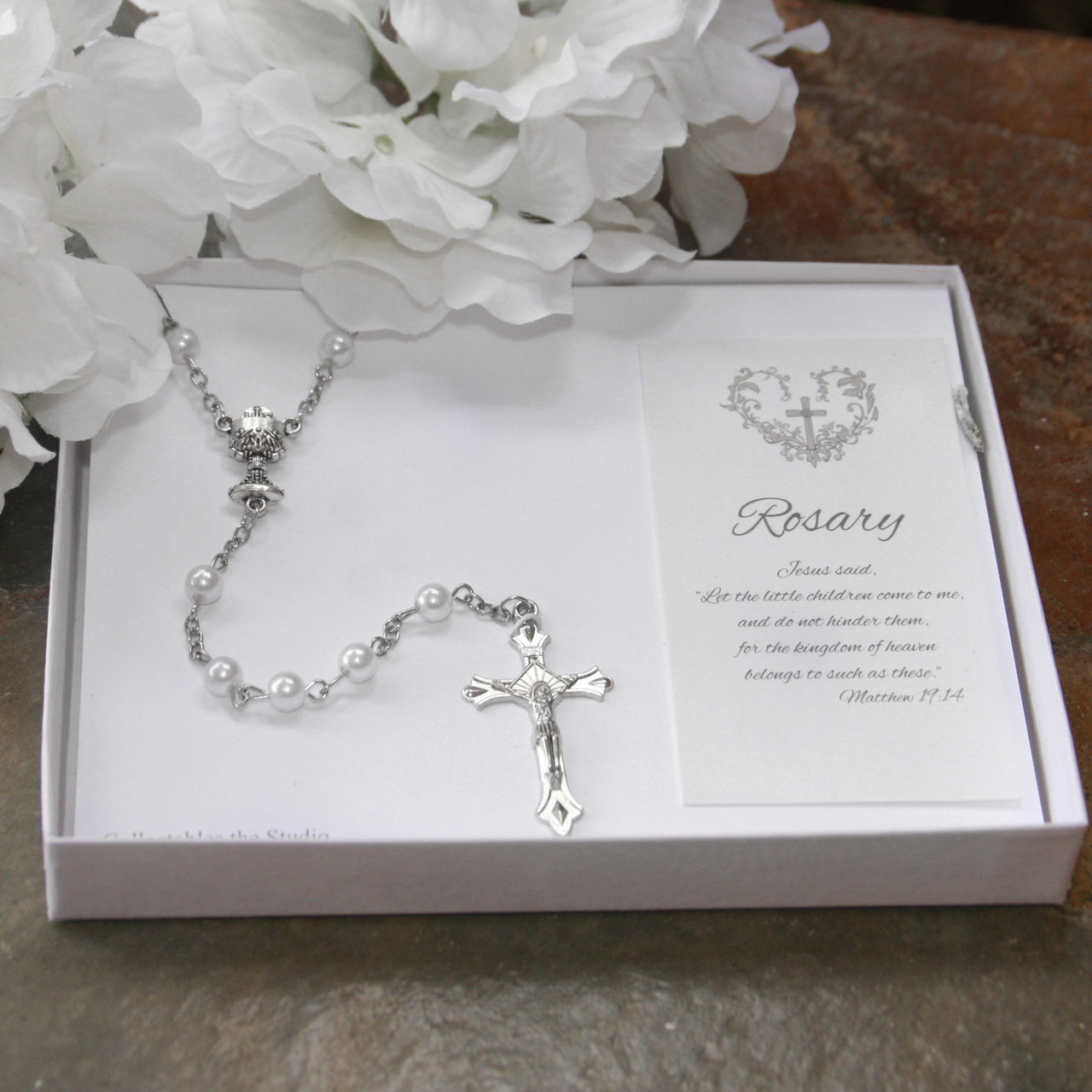 Petite Pearl & Chalice First Communion Rosary