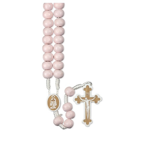 Children's Pink Wood Rosary